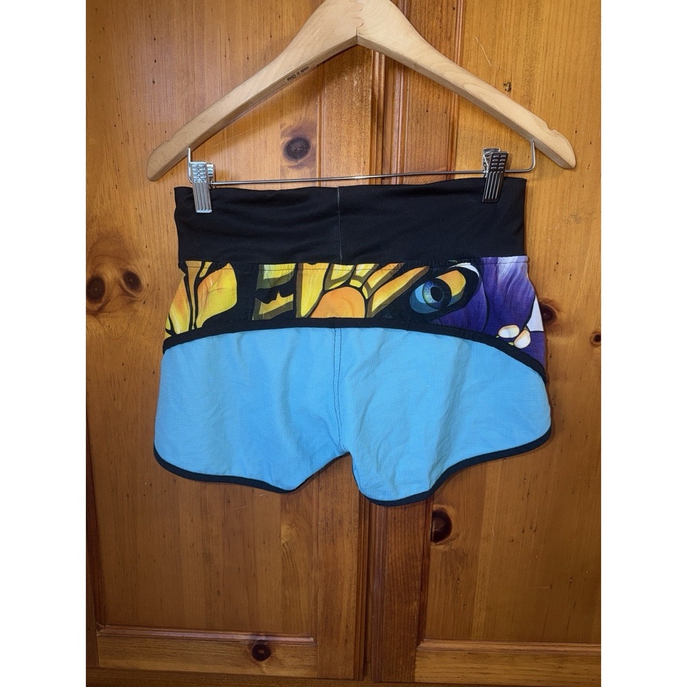 Ink N Burn Shorts Women's 2 Butterfly Colorful Low Rise Lined Running Yoga Gym - Picture 3 of 10